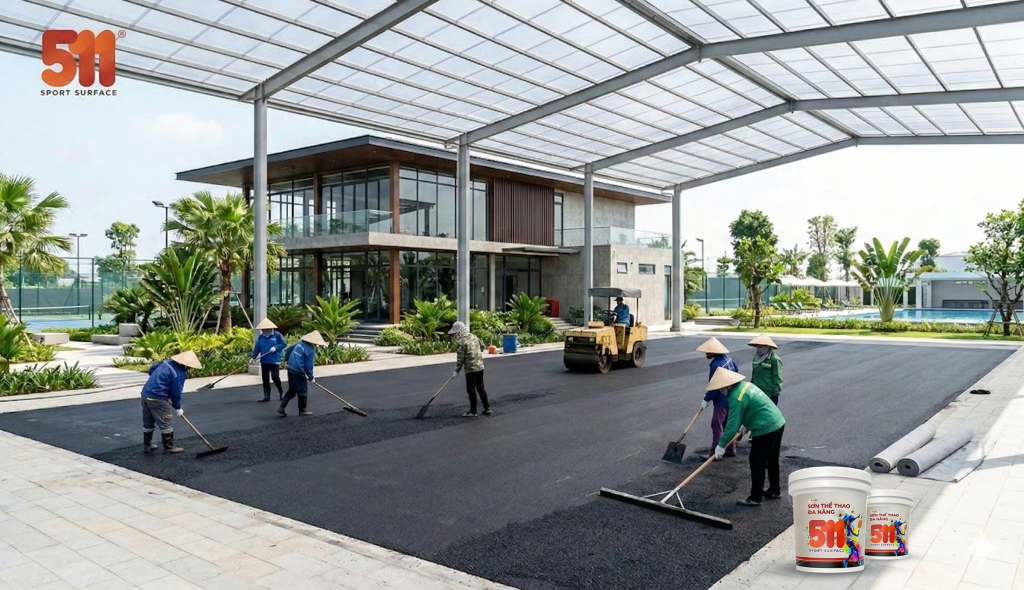 Nền Asphalt sân Pickleball