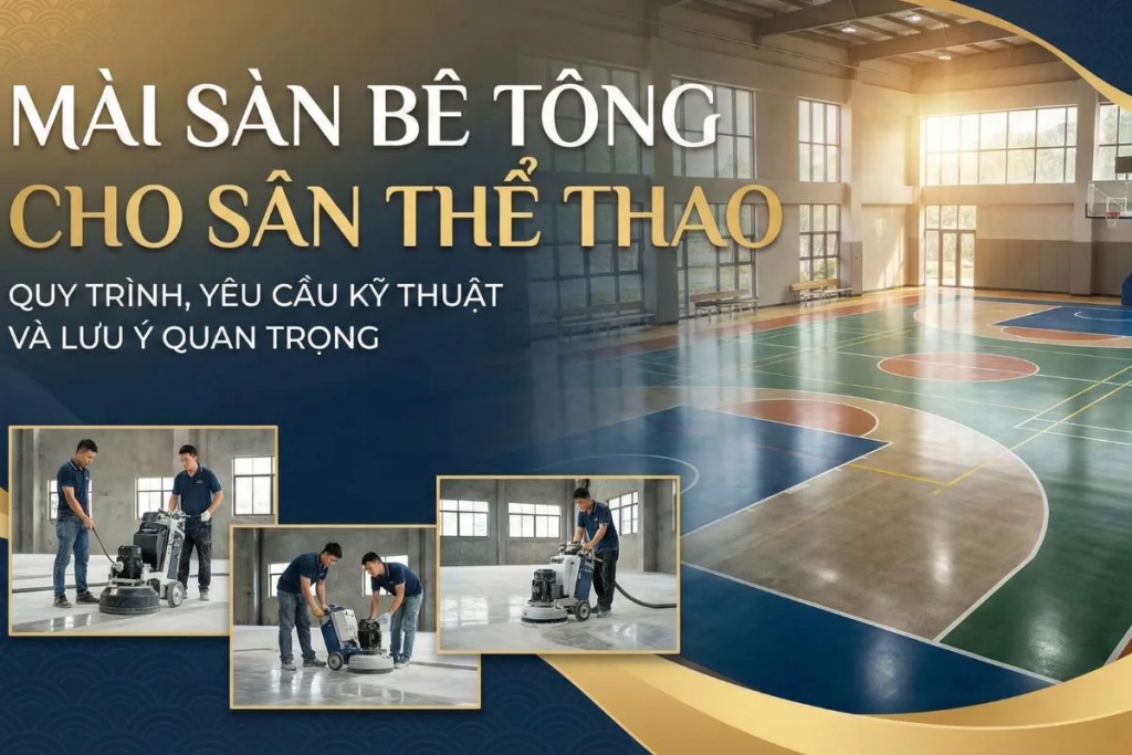 Mài Sàn Bê Tông Cho Sân Thể Thao